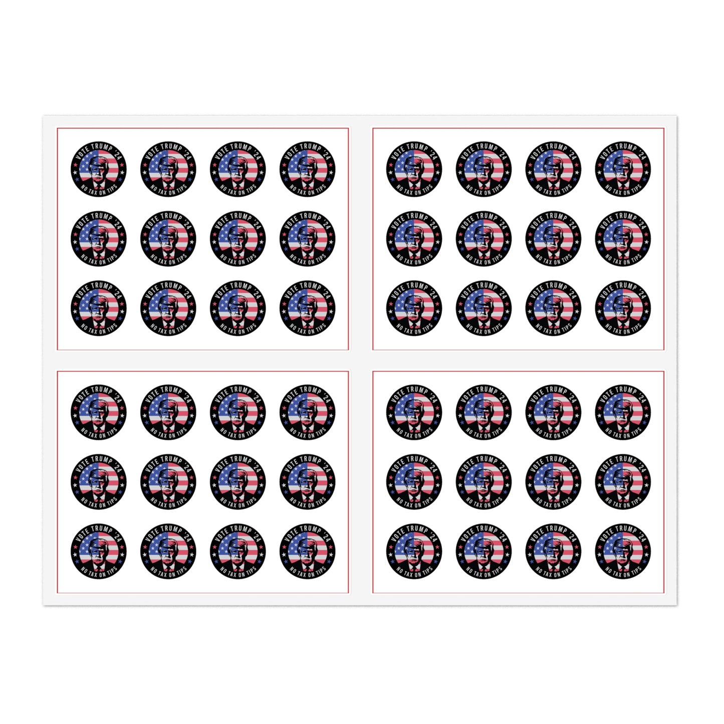 Vote Trump '24 | No Tax On Tips Sticker Sheets