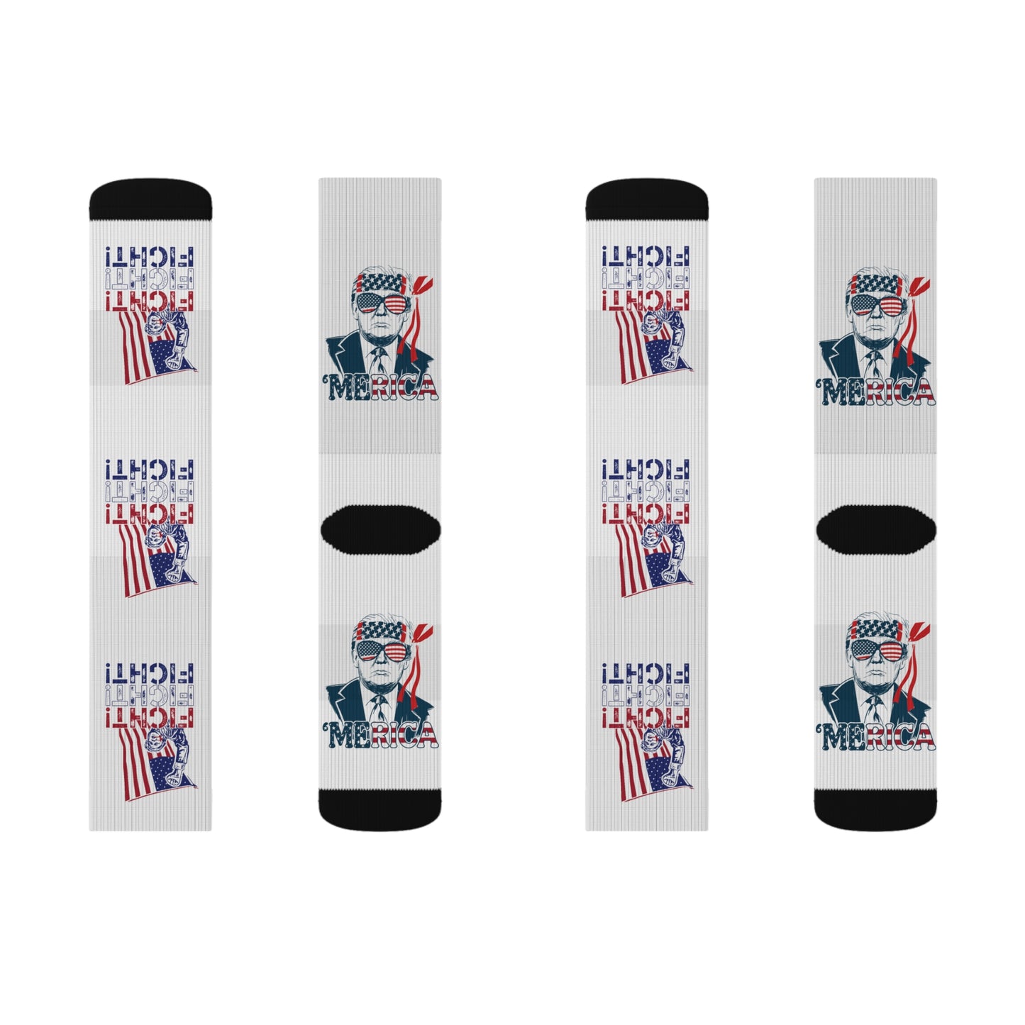 Cool Trump Fight, Fight, Fight For 'Merica Sublimation Socks