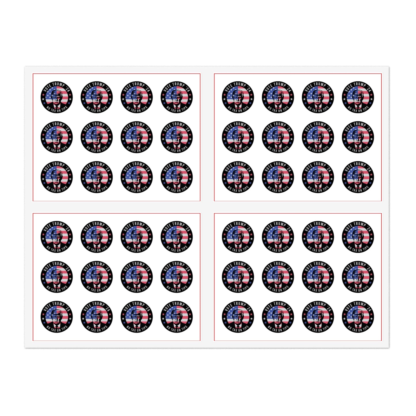 Vote Trump '24 | No Tax On Tips Sticker Sheets