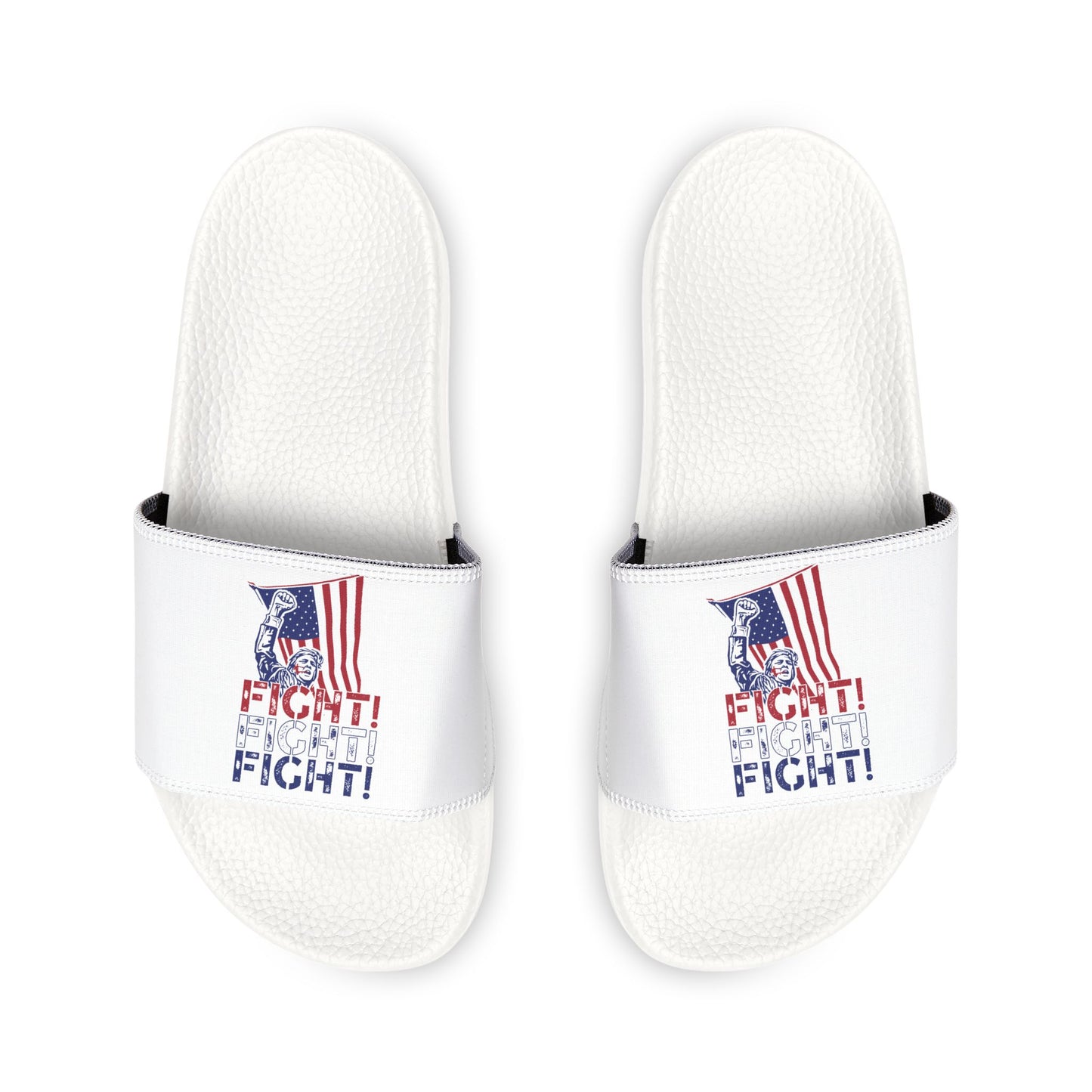 Trump Fight, Fight, Fight Men's Removable-Strap Flip Flops (White)