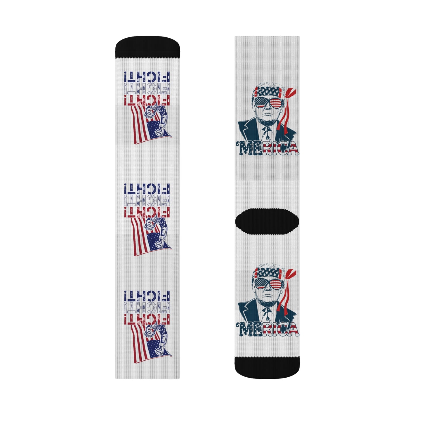 Cool Trump Fight, Fight, Fight For 'Merica Sublimation Socks