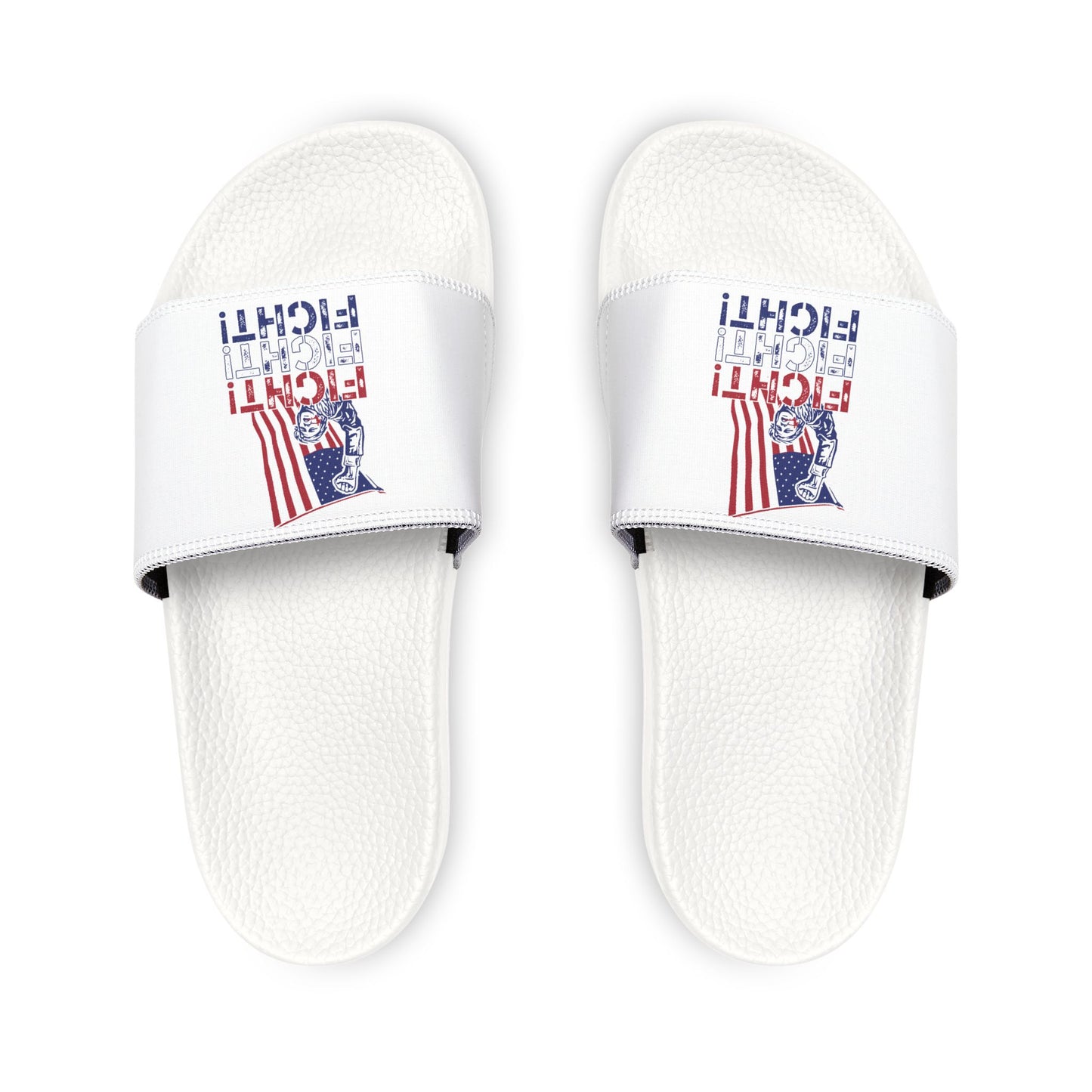 Trump Fight, Fight, Fight Men's Removable-Strap Flip Flops (White)